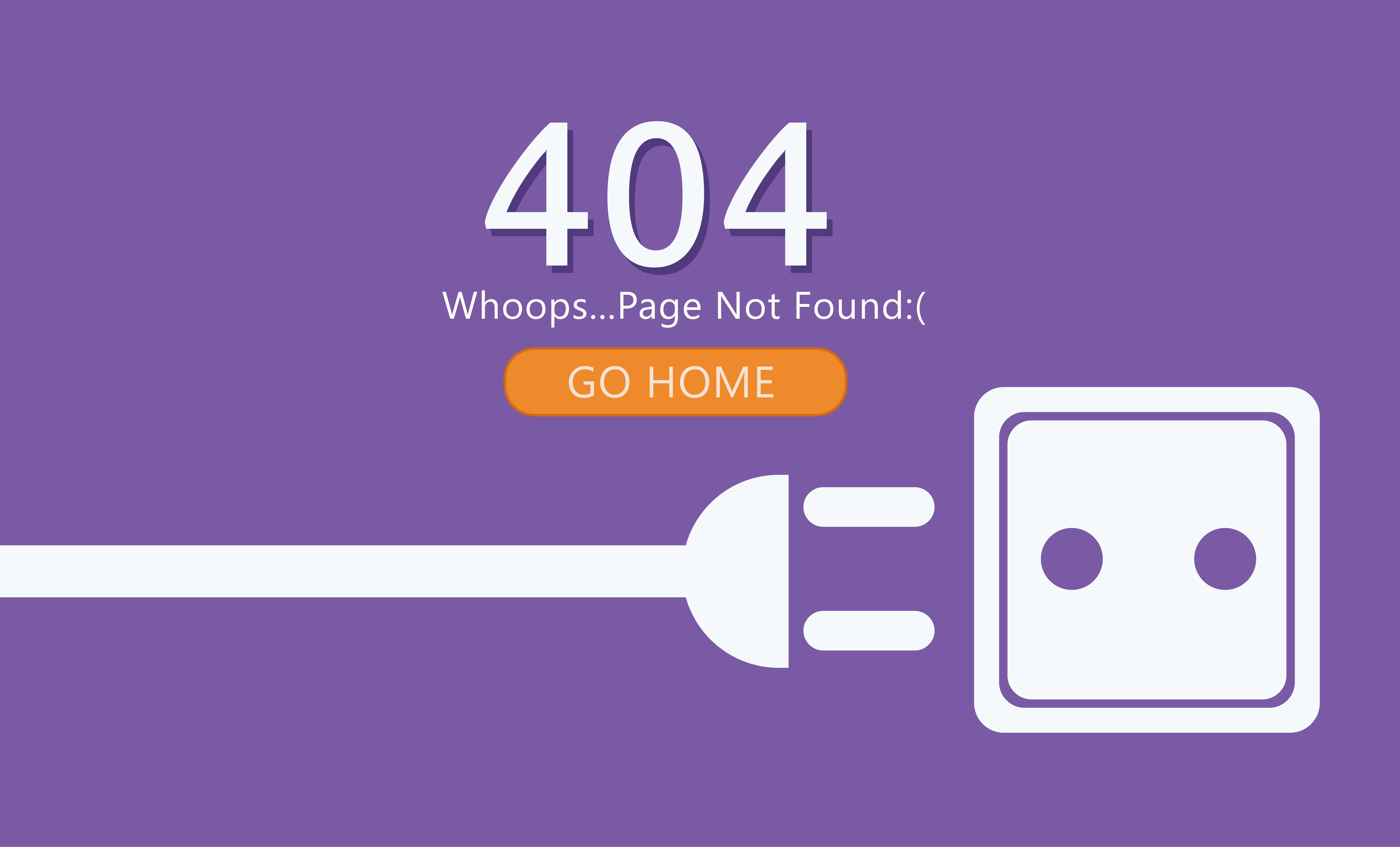 Page 404 Not Found. Wire with socket. 